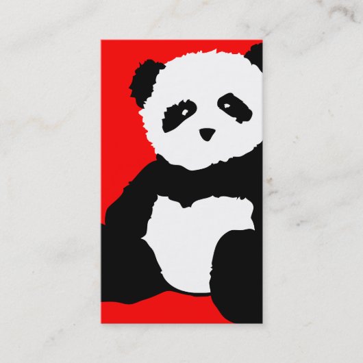 panda plush : kleur aanpasbaar visitekaartje (Voorkant)