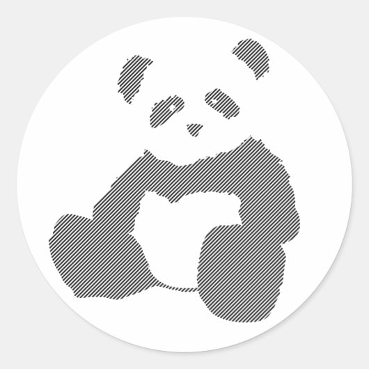 panda plush . ronde sticker (Voorkant)