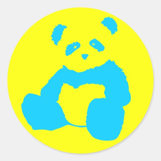 panda plush . ronde sticker (Voorkant)