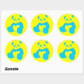 panda plush . ronde sticker (Vel)