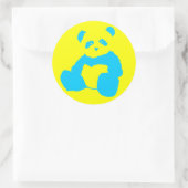 panda plush . ronde sticker (Tas)