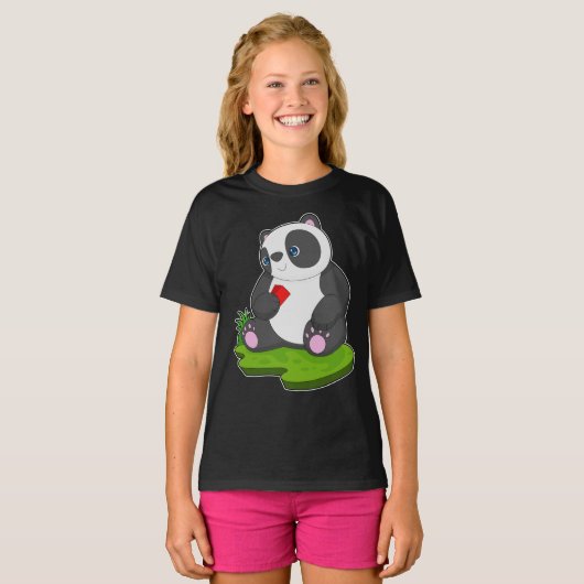 Panda Poker kaarten T-shirt (Voorkant volledig)