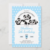 Panda Polka Dot Birthday Party Kaart (Voorkant)