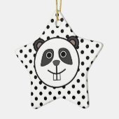 Panda Polka stipt stippen zwart wit Keramisch Ornament (Links)