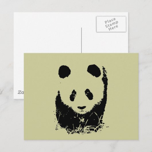 Panda Pop Art Briefkaart (Voorkant / Achterkant)