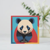 Panda pop art kaart (Staand voorkant)