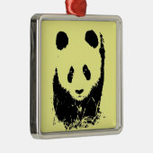 Panda Pop Art Metalen Ornament (Rechts)