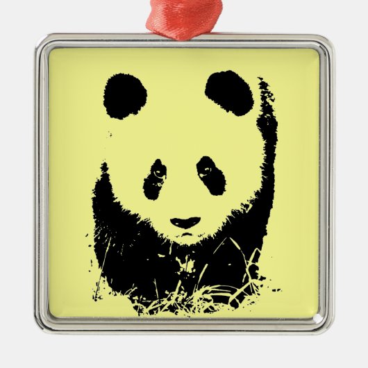 Panda Pop Art Metalen Ornament (Voorkant)