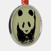 Panda Pop Art Metalen Ornament (Rechts)
