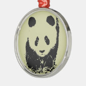 Panda Pop Art Metalen Ornament (Links)