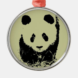 Panda Pop Art Metalen Ornament