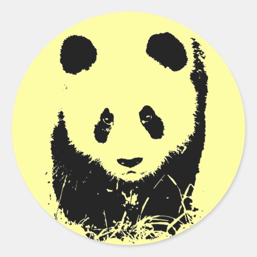 Panda Pop Art Ronde Sticker (Voorkant)