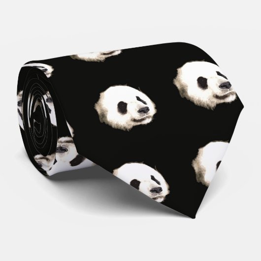 Panda Pop Art Stropdas (Opgerold)