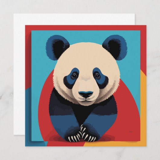 Panda pop kunst kaart (Voorkant / Achterkant)