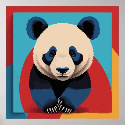 Panda pop kunst poster (Voorkant)