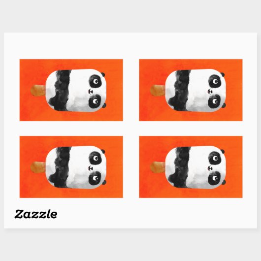 Panda Popsicle Ice Cream Rechthoekige Sticker (Vel)