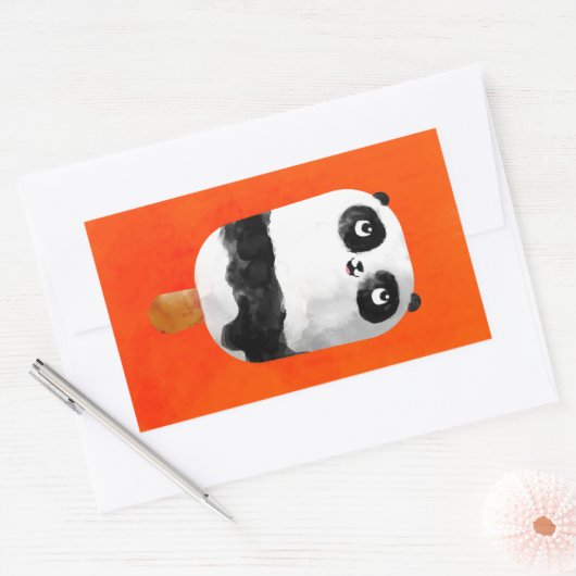 Panda Popsicle Ice Cream Rechthoekige Sticker (Envelop)