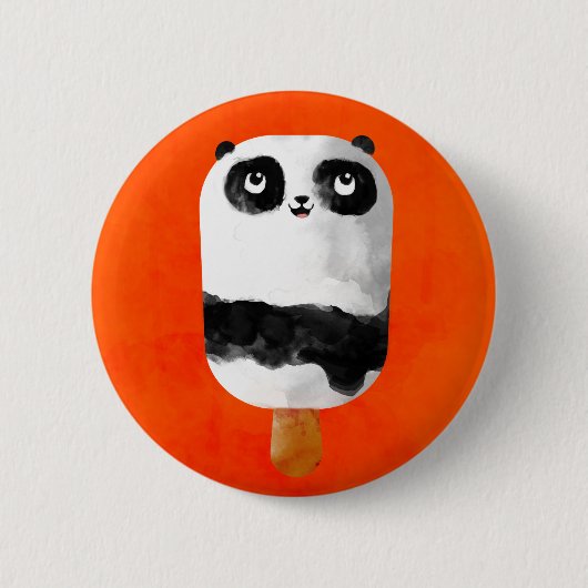 Panda Popsicle Ice Cream Ronde Button 5,7 Cm (Voorkant)