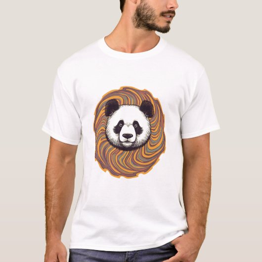 Panda-Portrait Im Psychedelischen Farbwirbel T-shirt (Voorkant)