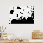 Panda-Posters - Zwart-wit Panda-gezicht Poster (Keuken)