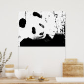 Panda-Posters - Zwart-wit Panda-gezicht Poster (Keuken)