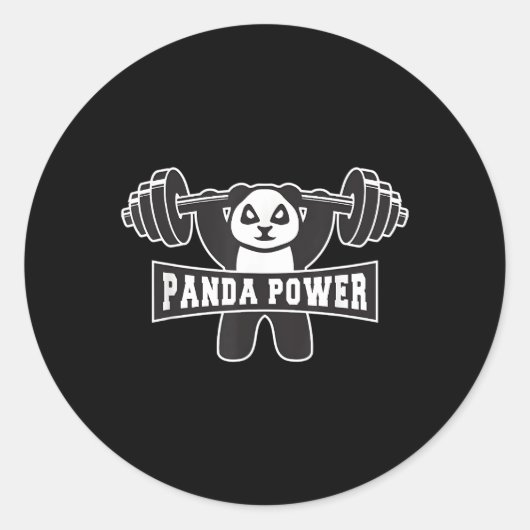 Panda Power Workout Panda Gym Ronde Sticker (Voorkant)