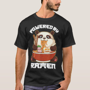 PANDA POWERED BY RAMEN   Kawaii Panda Eating Ramen T-shirt