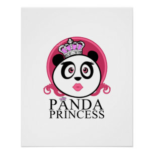 Panda Prinses Cute Panda Koningin Kroon Perfect Poster