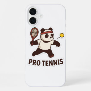 Panda Pro Tennis Sticker – Cute Sportief Ontwerp iPhone 16 Plus Hoesje