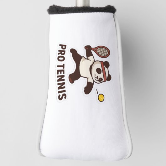 Panda Pro Tennis Sticker – Schattige Sportontwerp Golfheadcover (Draai 90)