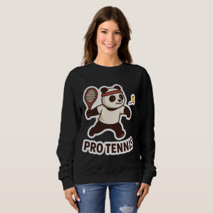 Panda Pro Tennis Sticker – Schattige Sportontwerp Trui
