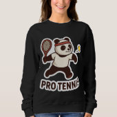 Panda Pro Tennis Sticker – Schattige Sportontwerp Trui (Voorkant)