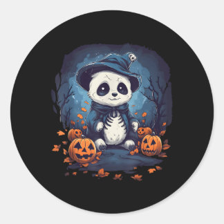 Panda Pumpkin Panda Halloween Ronde Sticker