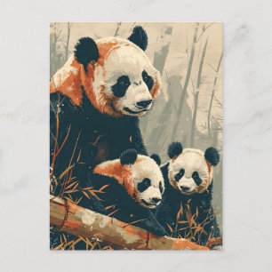 Panda & Puppies:  Briefkaart
