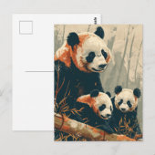 Panda & Puppies:  Briefkaart (Voorkant / Achterkant)