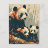 Panda & Puppies:  Briefkaart (Voorkant)