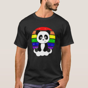 Panda Rainbow Glitter Kawaii Pandas Colorful T-shirt