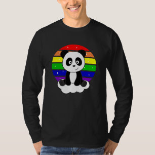 Panda Rainbow Glitter Kawaii Pandas Colorful T-shirt