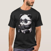 Panda Reading Book Kawaii Bookworm Librarian T-shirt (Voorkant)