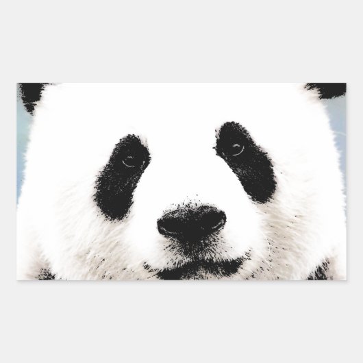 Panda Rechthoekige Sticker (Voorkant)