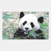 Panda Rechthoekige Sticker (Voorkant)