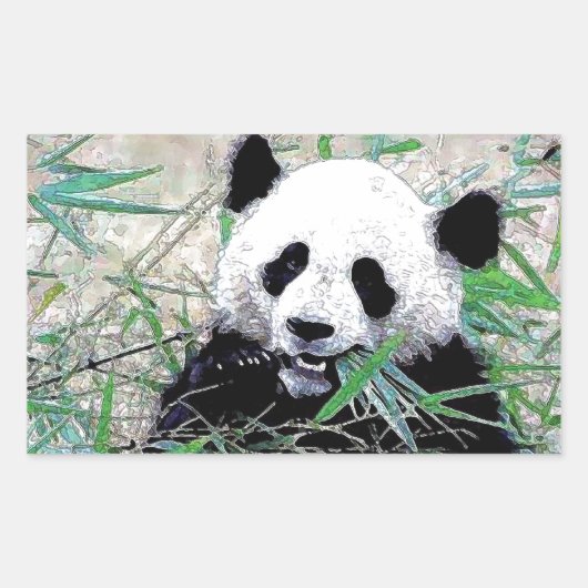 Panda Rechthoekige Sticker (Voorkant)
