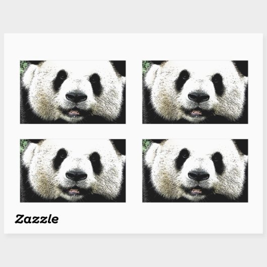 Panda Rechthoekige Sticker (Vel)