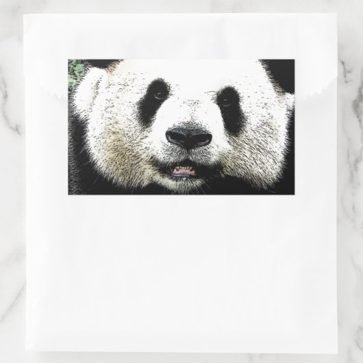 Panda Rechthoekige Sticker (Tas)