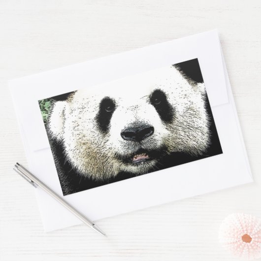 Panda Rechthoekige Sticker (Envelop)