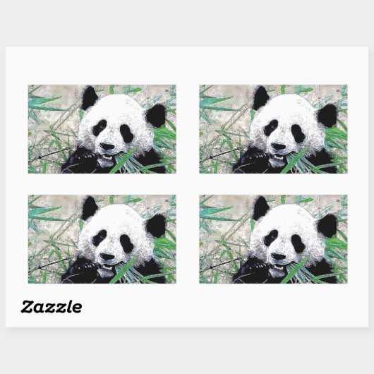 Panda Rechthoekige Sticker (Vel)