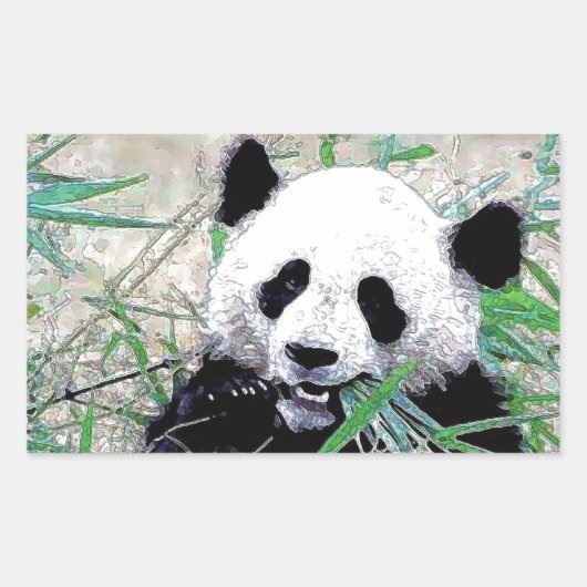 Panda Rechthoekige Sticker (Voorkant)