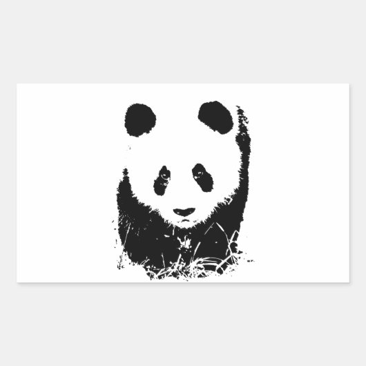 Panda Rechthoekige Sticker (Voorkant)