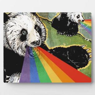 panda-regenboog fotoplaat