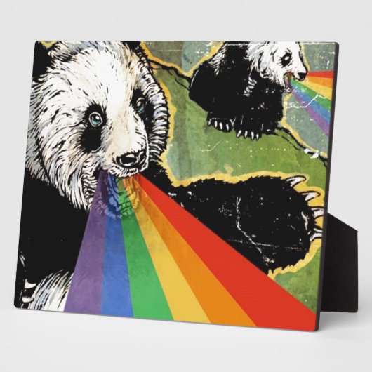 panda-regenboog fotoplaat (Zijkant)